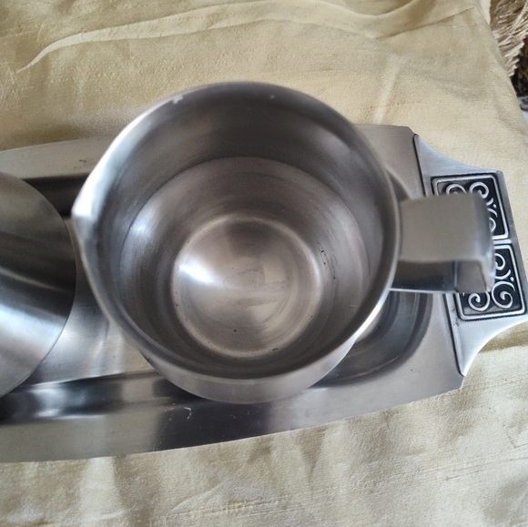 Rogers Insilco Stainless MCM sugar and creamer set - Picture 6 of 7